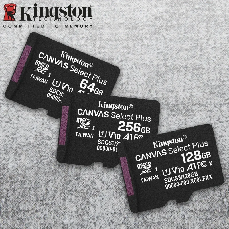 Kingston 64GB 128GB MicroSD TF Card 256GB 512GB Flash Memory Card A1 V10 Original Storage Micro SD Cards for Phone/Tablet/Switch