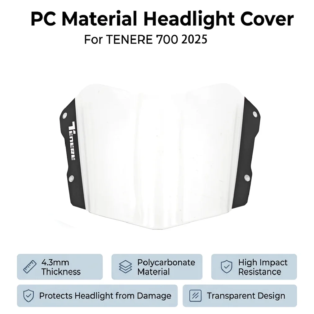 For Tenere700 Tenere 700 Rally 2025- Motorcycle TENERE700 Acrylic Headlight Protector Light Cover Protection Guard Accessories