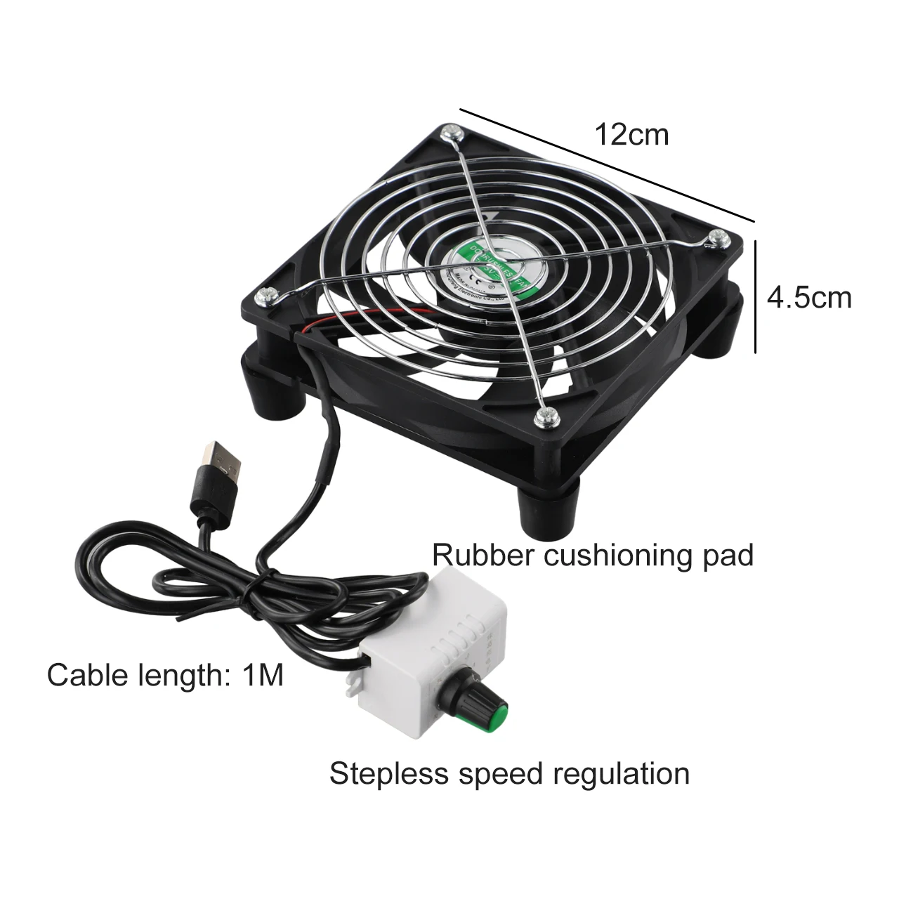 5V Cooling Fan Silent High Speed Fan Home Use Indoor Use 12cm USB Powered Compact Design 3000 RPM Rotation Speed 5V Low Voltage