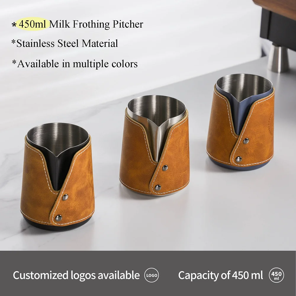 450ml Stainless Steel Milk Frothing Pitcher Anti-scald Design Latte Art Cup Without Handle Espresso Coffee Accessories