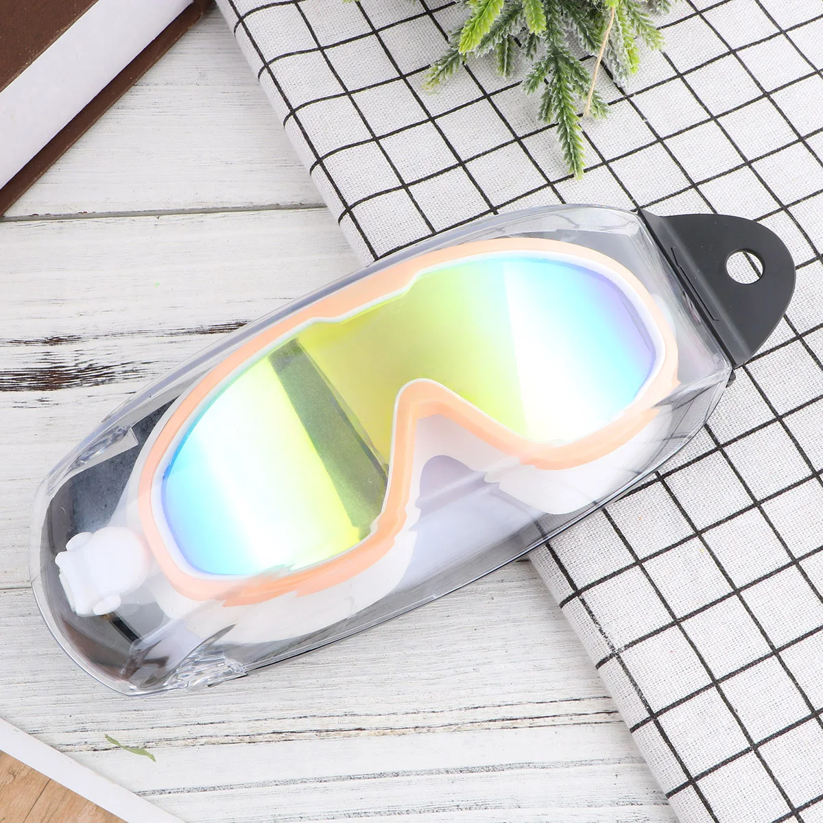 Waterproof Swimming Goggles Anti-Fog Diving Eye Protector Thickened Seal Snap Fit Unisex Pink For Pool Outdoor Use