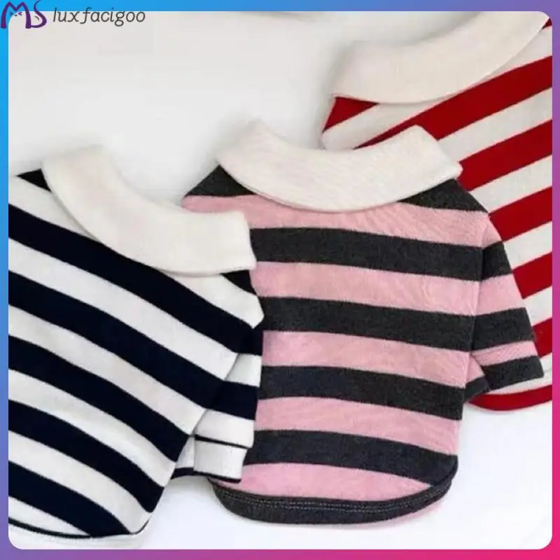 Dog Clothes Schnauzer Teddy York Shire Shirt Summer Dress Striped Pet T-Shirt Dog Costume Soft Pullover Suit for Dog Puppy