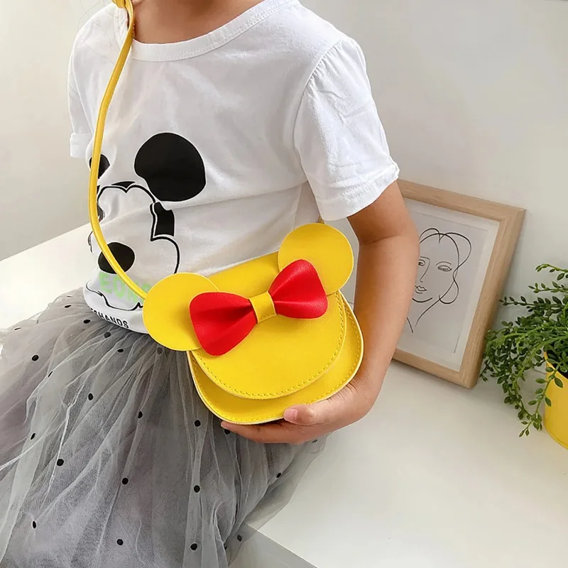 Kids Girls Shoulder Bags Cute Mouse Ear Bowknot Messenger Bags Baby Crossbody Bag Coin Purse Children Accessories