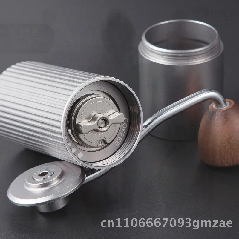 

Vertical Manual Coffee Grinder Machine Hand Operated Bean Grinder Modern Minimalist Design Silver & Black Options Available