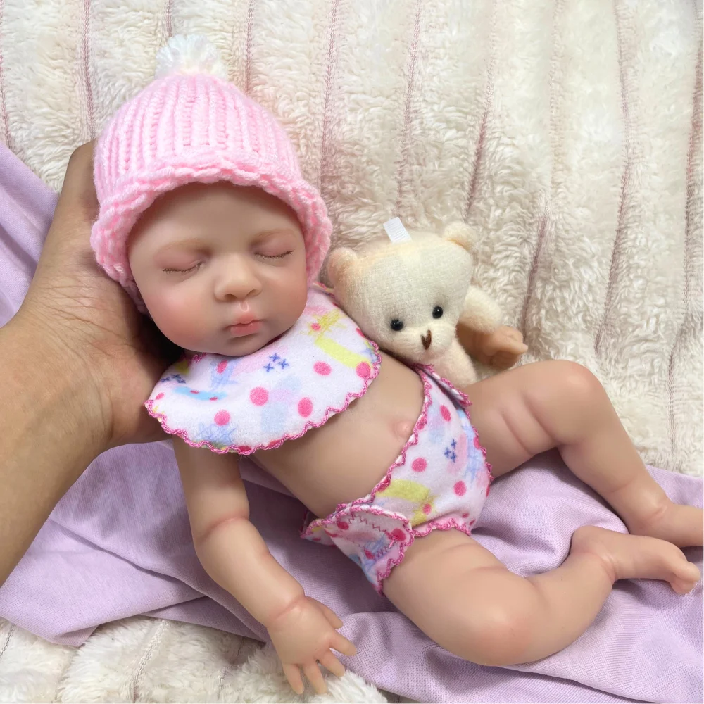 Mini poupée bébé Reborn en Silicone, corps complet de 13 pouces, Luna, jouet lavable en Silicone souple pour fille, Art à collectionner, cadeau de noël