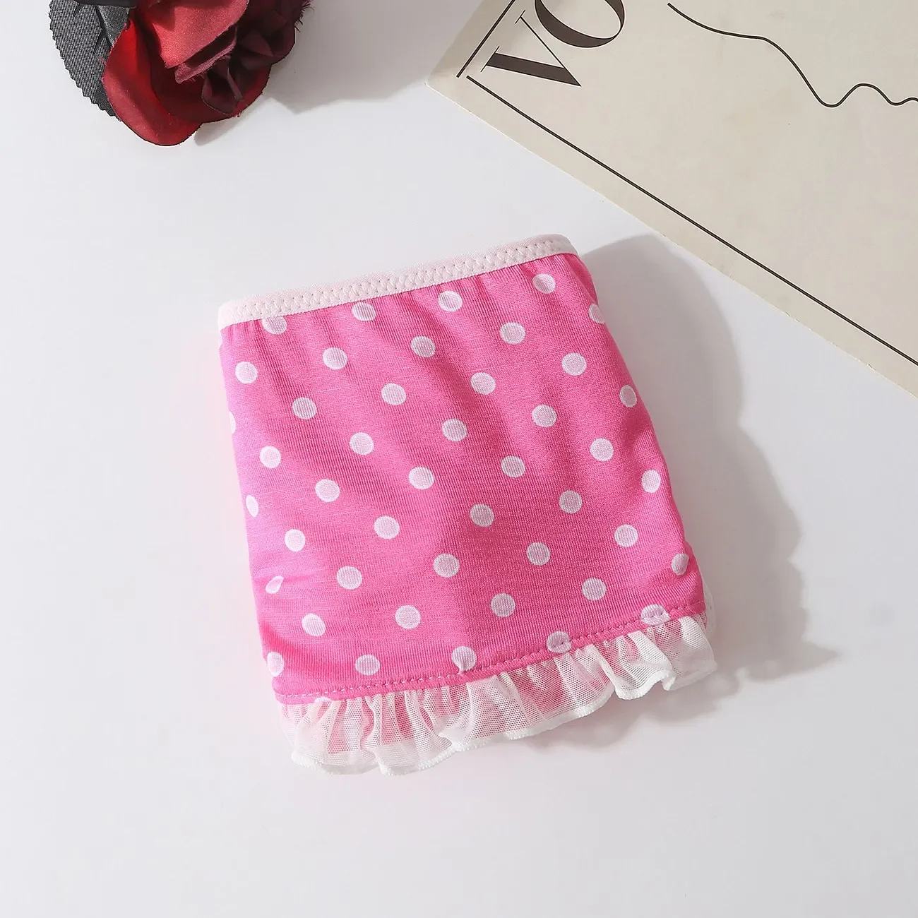 Printed Polka Dot Lace Ruched Cute Cross Dressing Underwear Man's Triangle Pants Sweet Briefs Live Show Dance Costumes