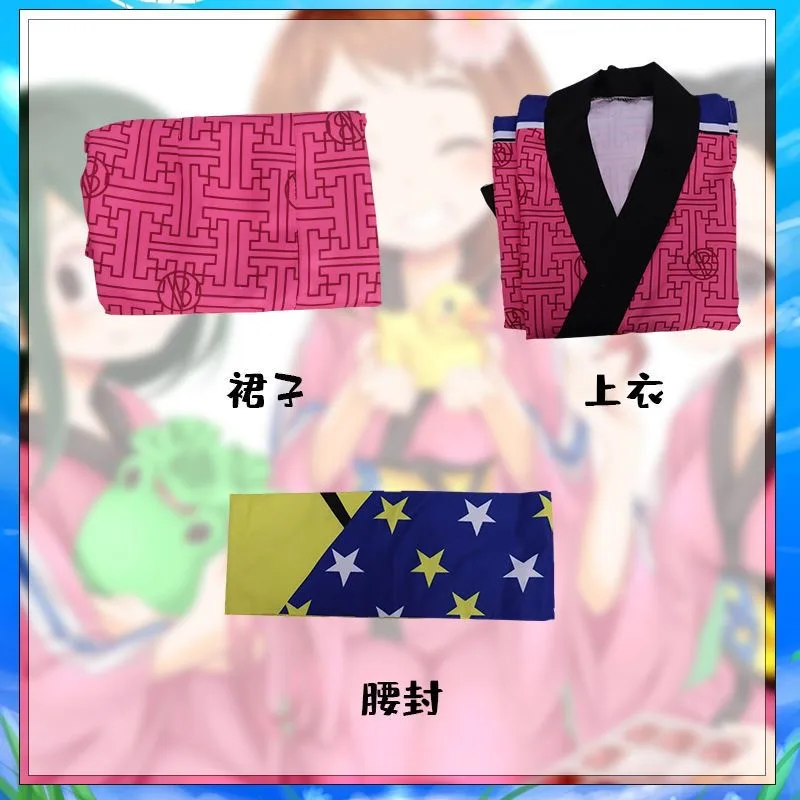 Kimono Yukata traditionnel japonais pour femmes, avec Costumes de Cosplay de dessin animé Obi, robe de danse pour séance photo