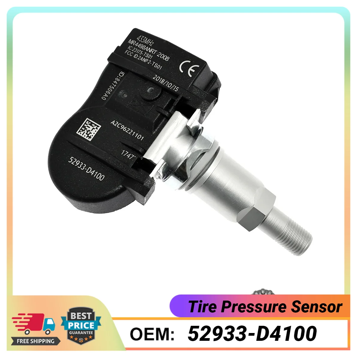 1PCS 52933-D4100 433MHz TPMS Tire Pressure Sensor 52933-D9100 For K-IA Sportage H-yundai Elantra 52933D9100 52933D4100