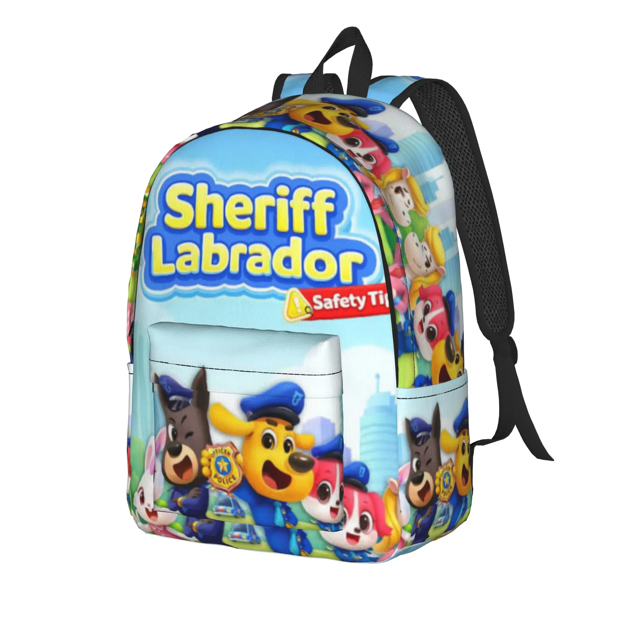 Safety Sheriff Labrador  Fashion Backpack Outdoor High School Business  Daypack for Men Women College Shoulder Bag