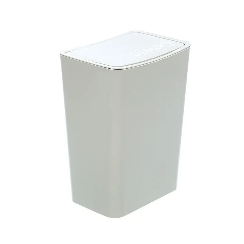 8L Trash Can Bathroom Toilet Push-type Trash Can with Cover Kitchen Bathroom Plastic Wastebasket with Pop-up Lid