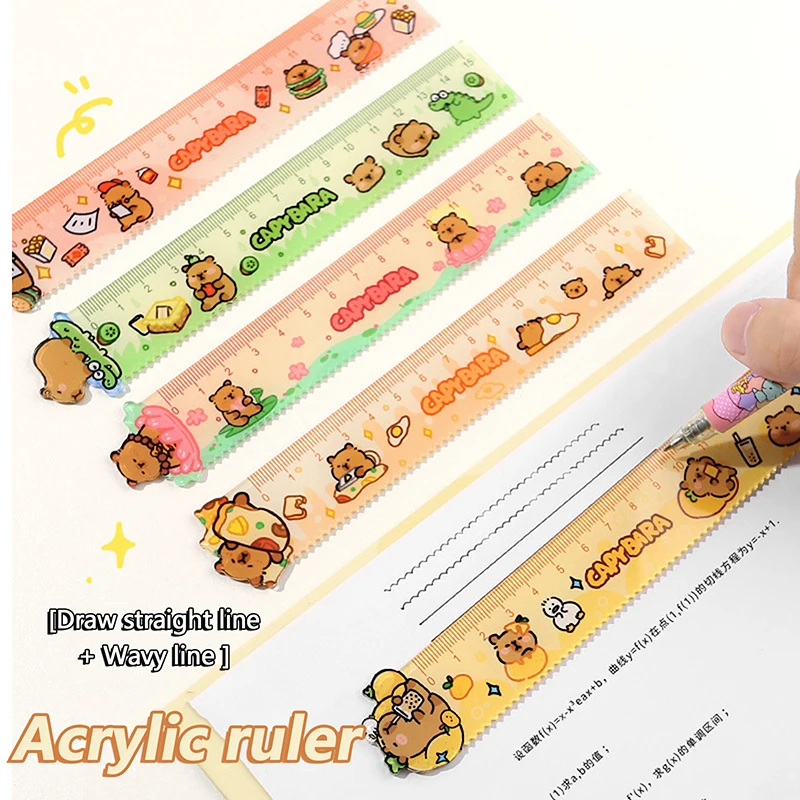 Edles Cartoon-Capybara-Lineal, 15 cm, für Schulbriefpapier