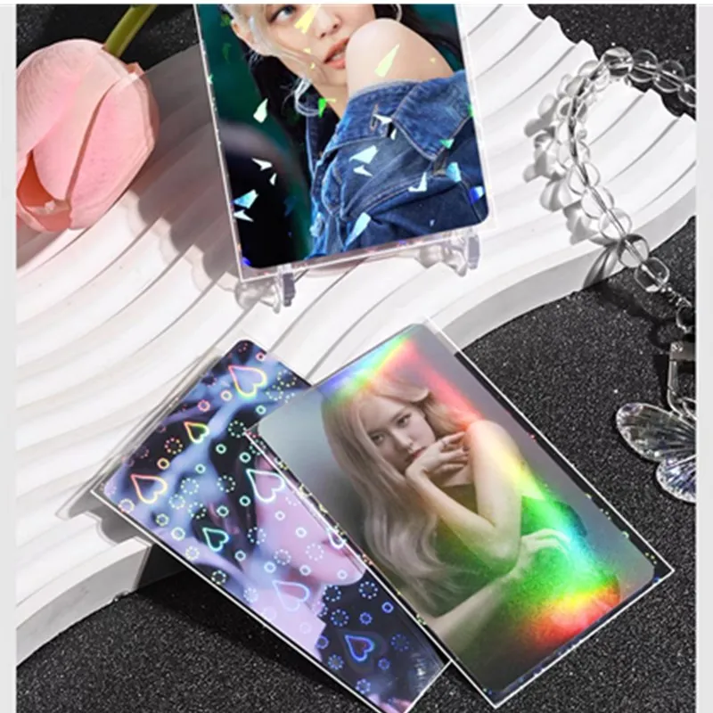 50Pcs Ins Card Sleeves Holder Transparent Card Film Toploader Back Sleeves Photocard Holder Card Films Card Protective Case