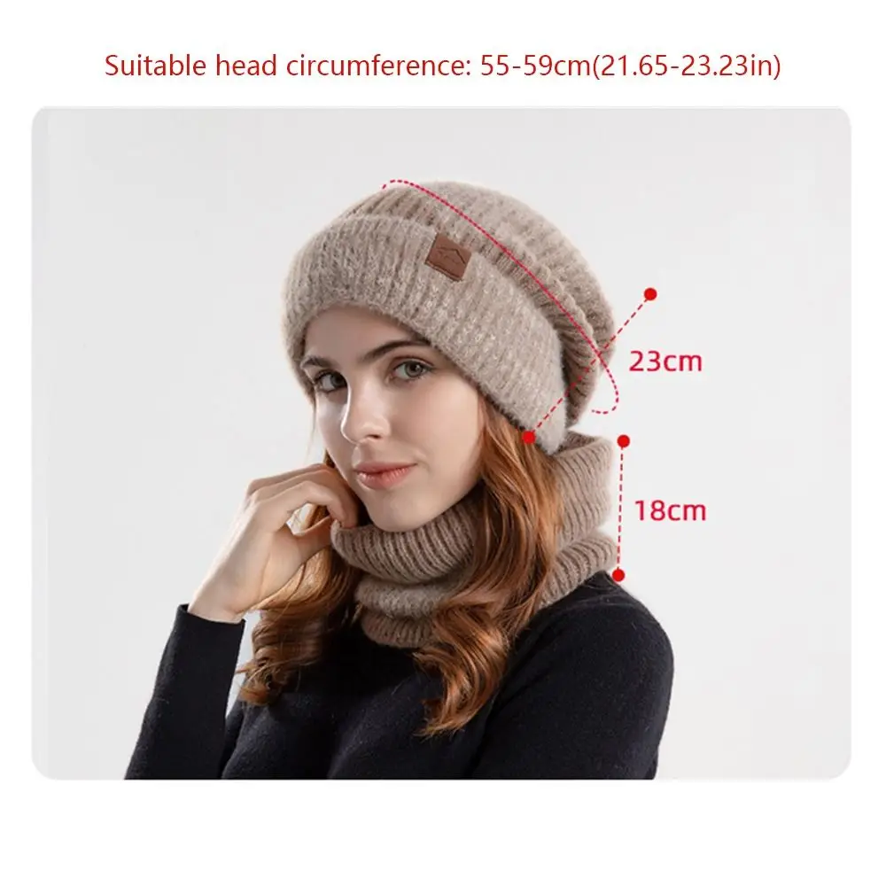 أزياء رشاقته لينة قبعة وشاح مجموعة يندبروف Coldproof الدافئة الرقبة أدفأ الصوف اصطف قبعة صغيرة للنساء
