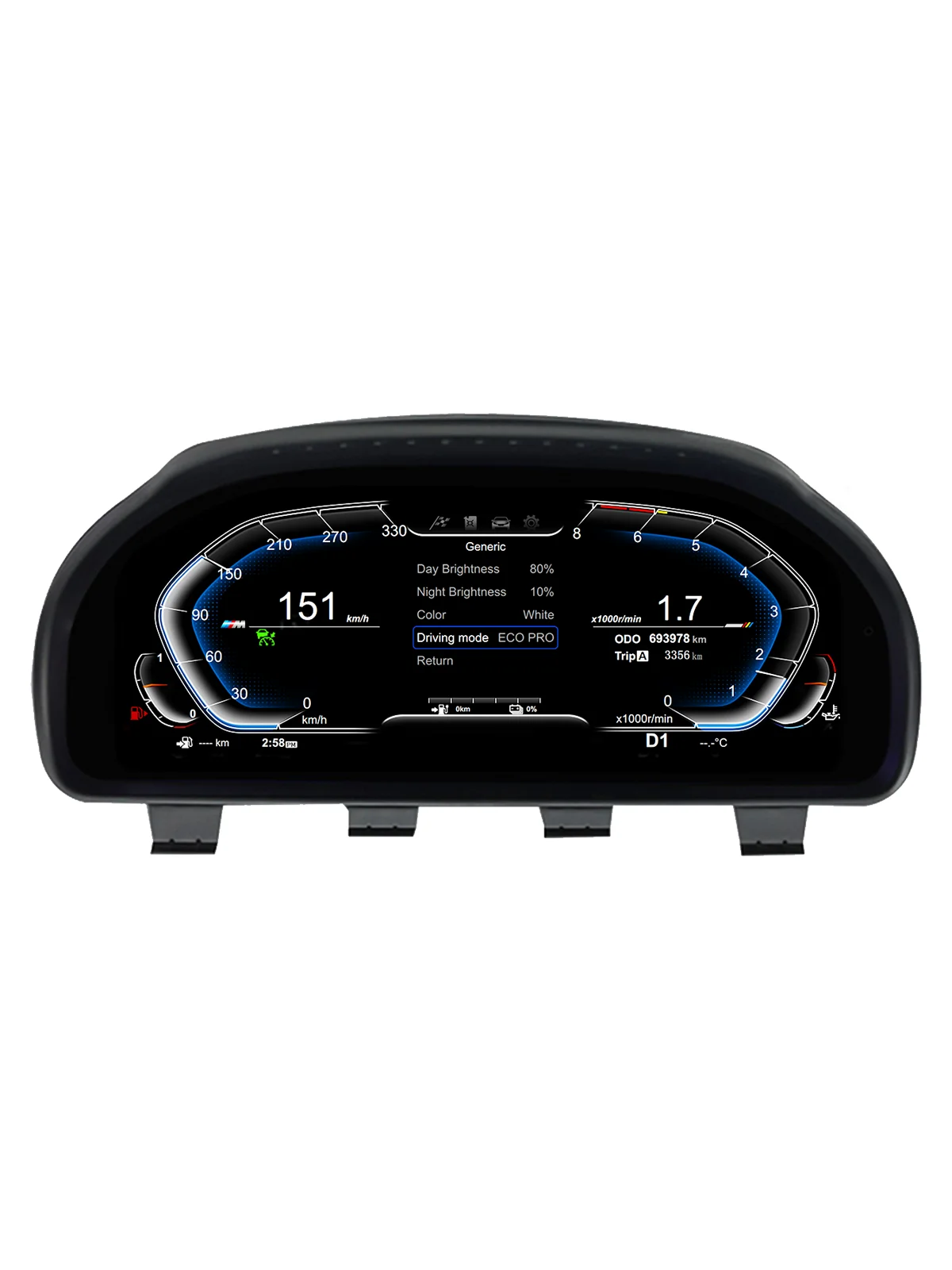 Digitales Armaturenbrett für BMW F10 F11 F18 F06 F12 F13 F01 F02 F03 Baujahre 2009-2016 LCD-Armaturenbrett-Tacho Virtuelles Cockpit-Instrument CarPlay Android Mirror