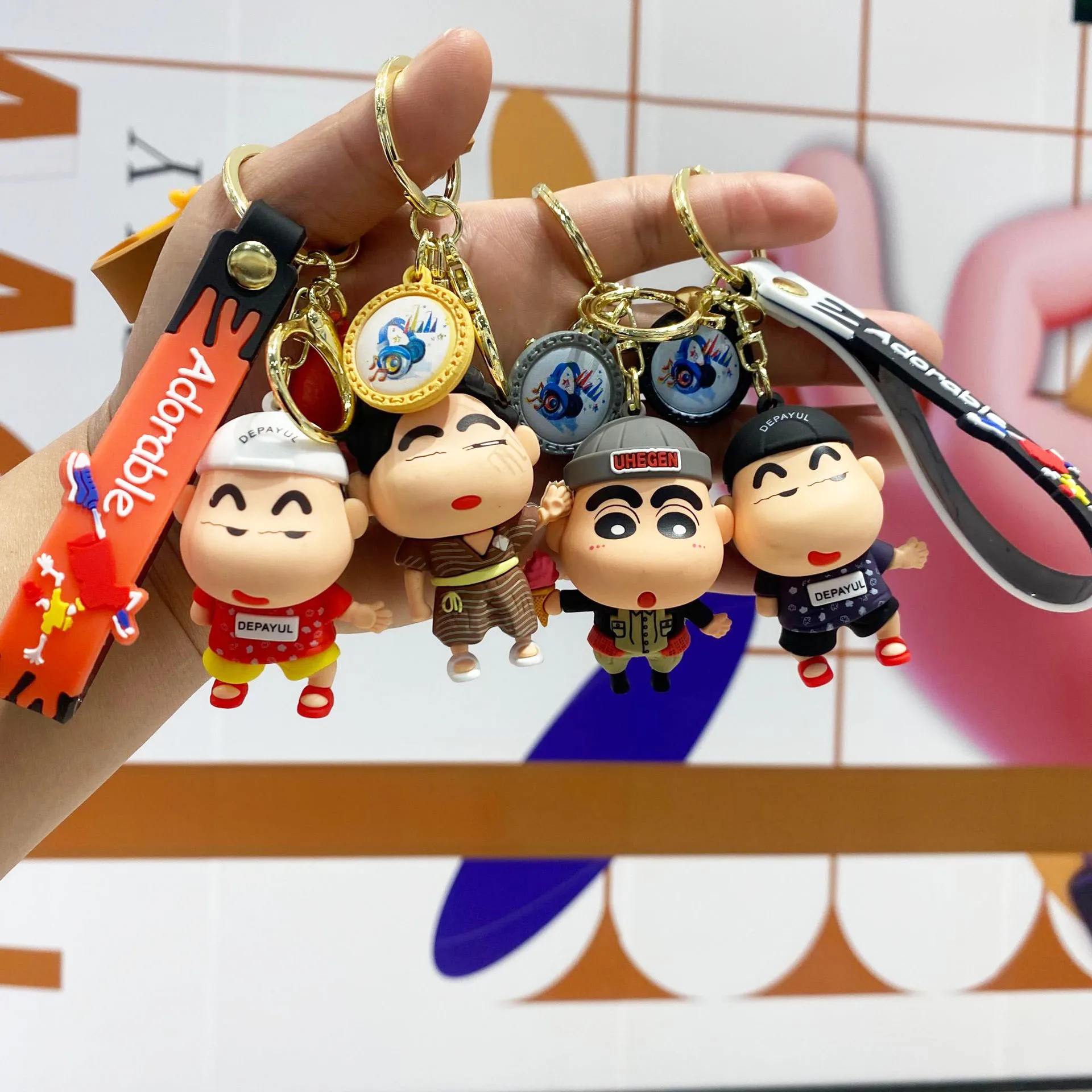 Shin-Chan Anime Figure Keychain Keyrings Accessories Itabag Pendant Children Toys Shin-Chan Anime Figure Periphery Toys Gift New