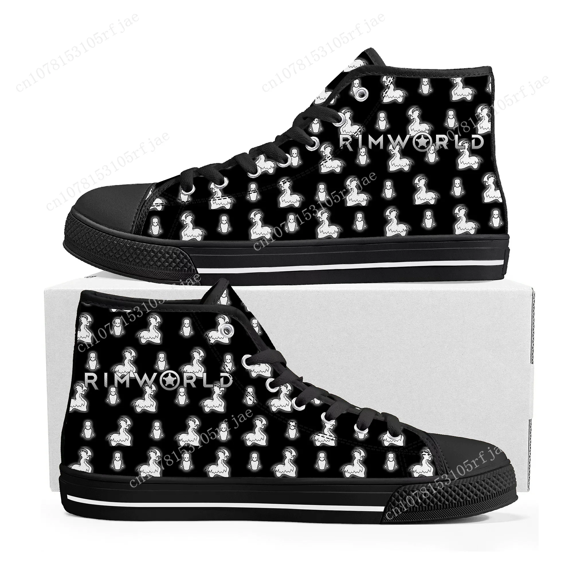 RimWorld High Top Sneakers Hot Cartoon Game Mens Womens Teenager Fashion High Quality Canvas Sneaker Custom Built Couple Shoes