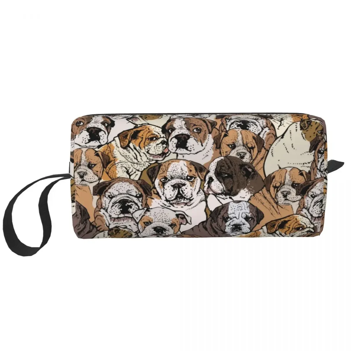 Social English Bulldog Makeup Bag Cosmetic Organizer Storage Dopp Kit Toiletry Cosmetic Bag for Women Beauty Travel Pencil Case