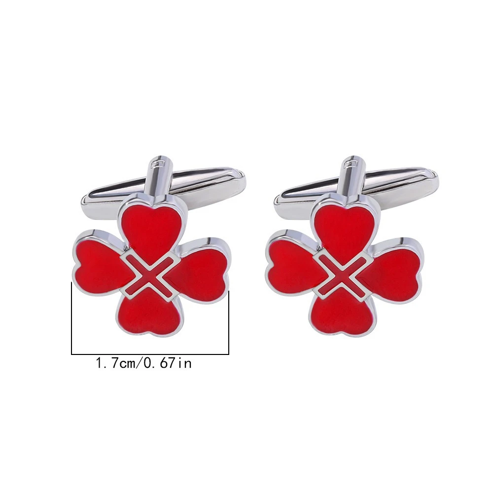Lucky Clover Cufflinks for Men Suit Shirt Business Banquet Formal Attire Exquisite Decoration and Accessories
