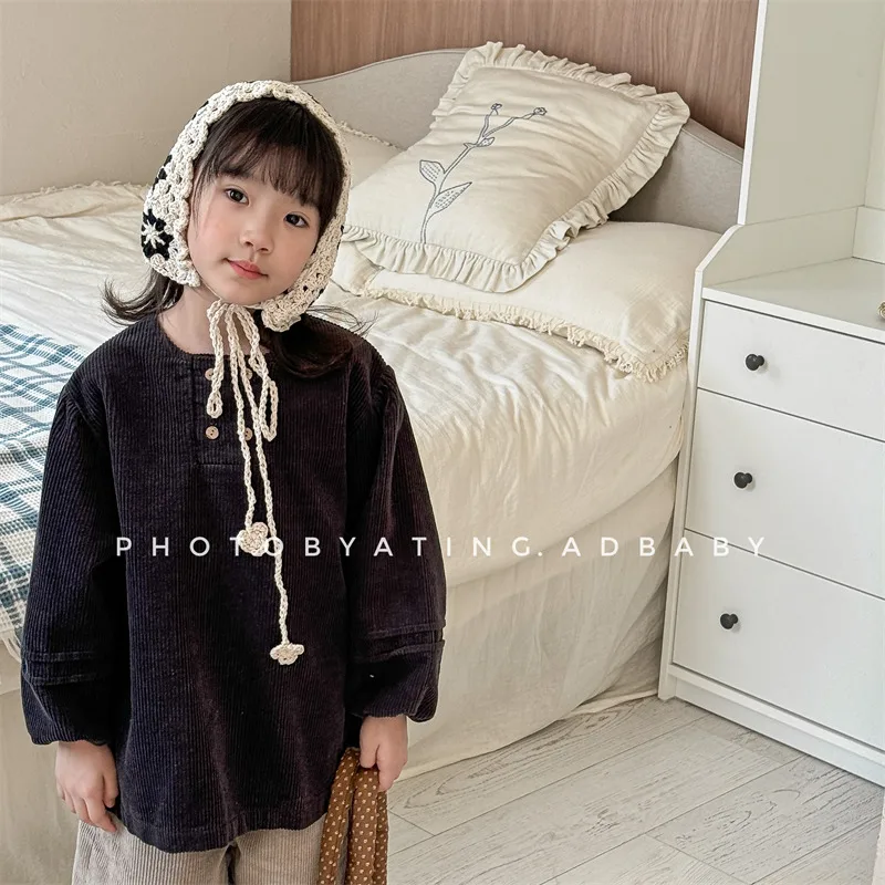 子供用長袖コーデュロイシャツ,しっかりとしたゆったりとしたコート,厚手の暖かい服,カジュアルで用途の広いトップス,子供と赤ちゃん,新しい秋のコレクション