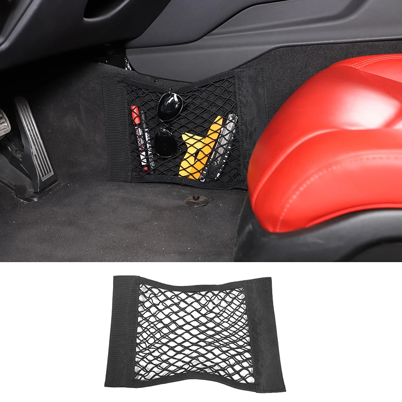 

For Chevrolet Corvette C8 Auto Storage Organizer Mesh Net Bag Holder Pocket central control Organizer Stowing Tidying 38*25cm