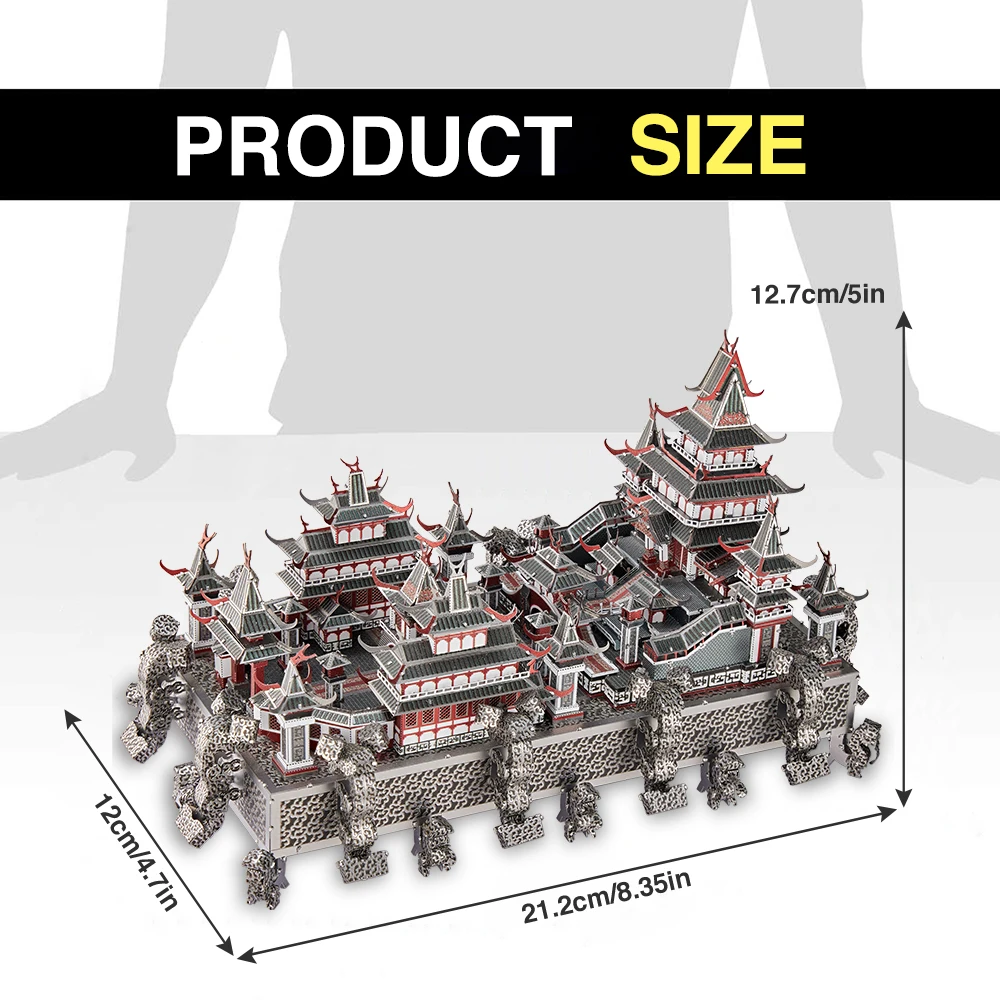 Piececool 3D Puzzles Sky Royal Palace Metal Model Building Kits DIY Toys for Teen Brain Teaser Jigsaw Creative Gifts 620pcs