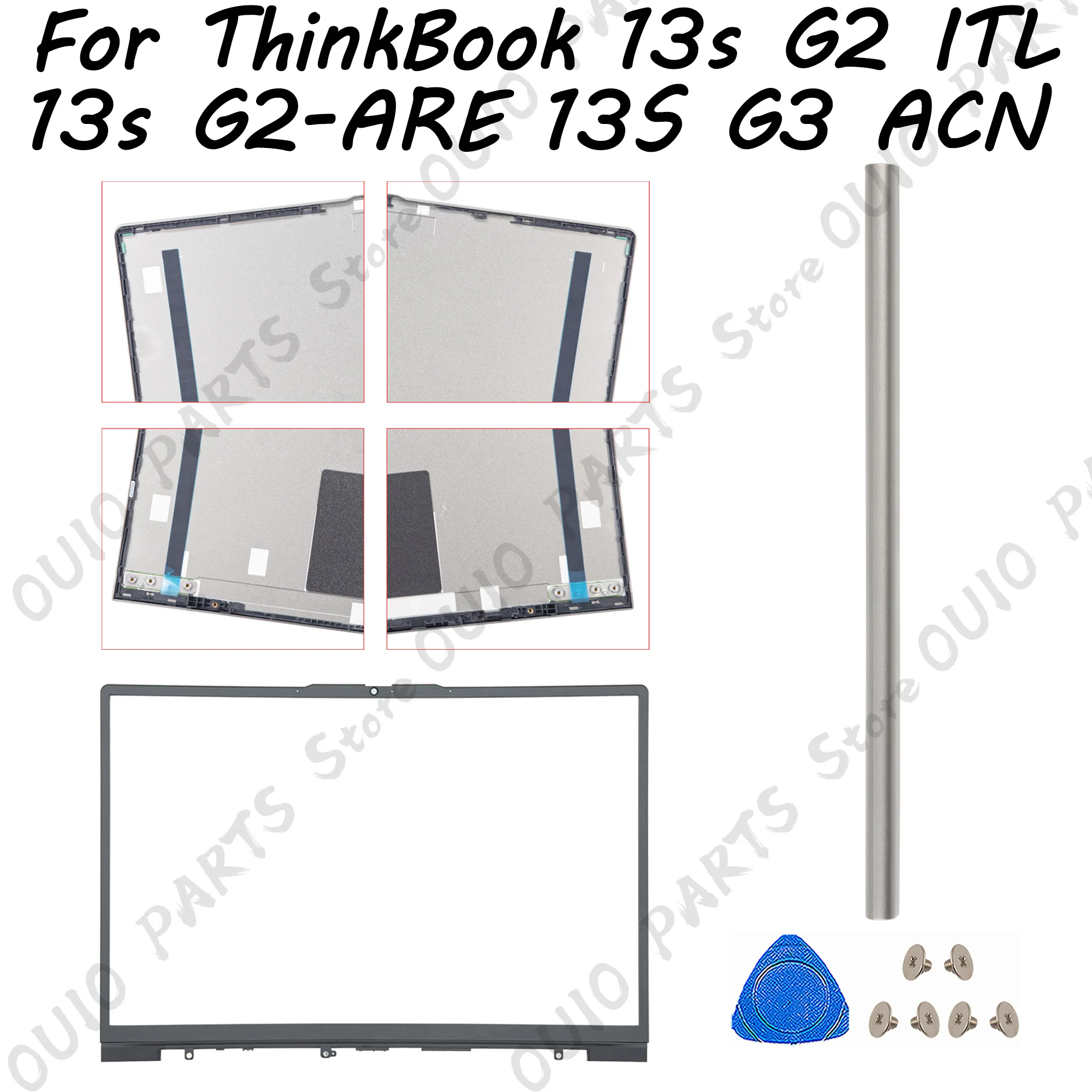 

aluminium case For ThinkBook 13s G2 ITL 13s G2-ARE 13s G3 ACN Top Lid 5CB1B01333 frame Hinge Cover repair 13.3inch