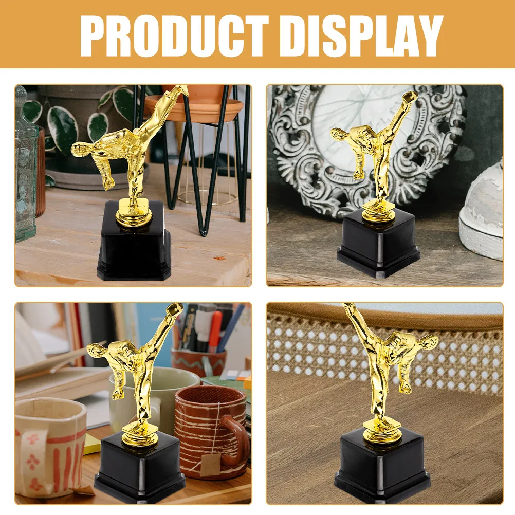 2pcs-winner-trophy-cup-martial-move-design-bright-color-realistic-award-trophy-for-competition-party-ceremony-school