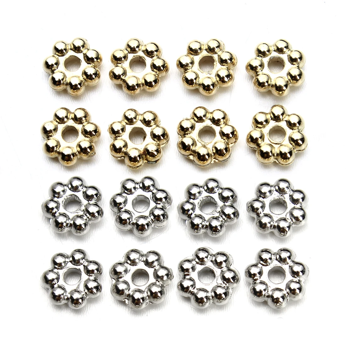 200-500pcs Snowflake Flower Spacer Beads Gold Plated Loose Bead Cap For DIY Bracelet Necklace Jewelry Making Accessories