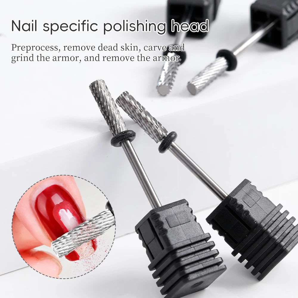 KANIU 1PCS Tungsten Steel Nail Drill Bits Hand Care Nail Removal Buffing Head For Nail Removal Shaping And Filing In Nail Salons