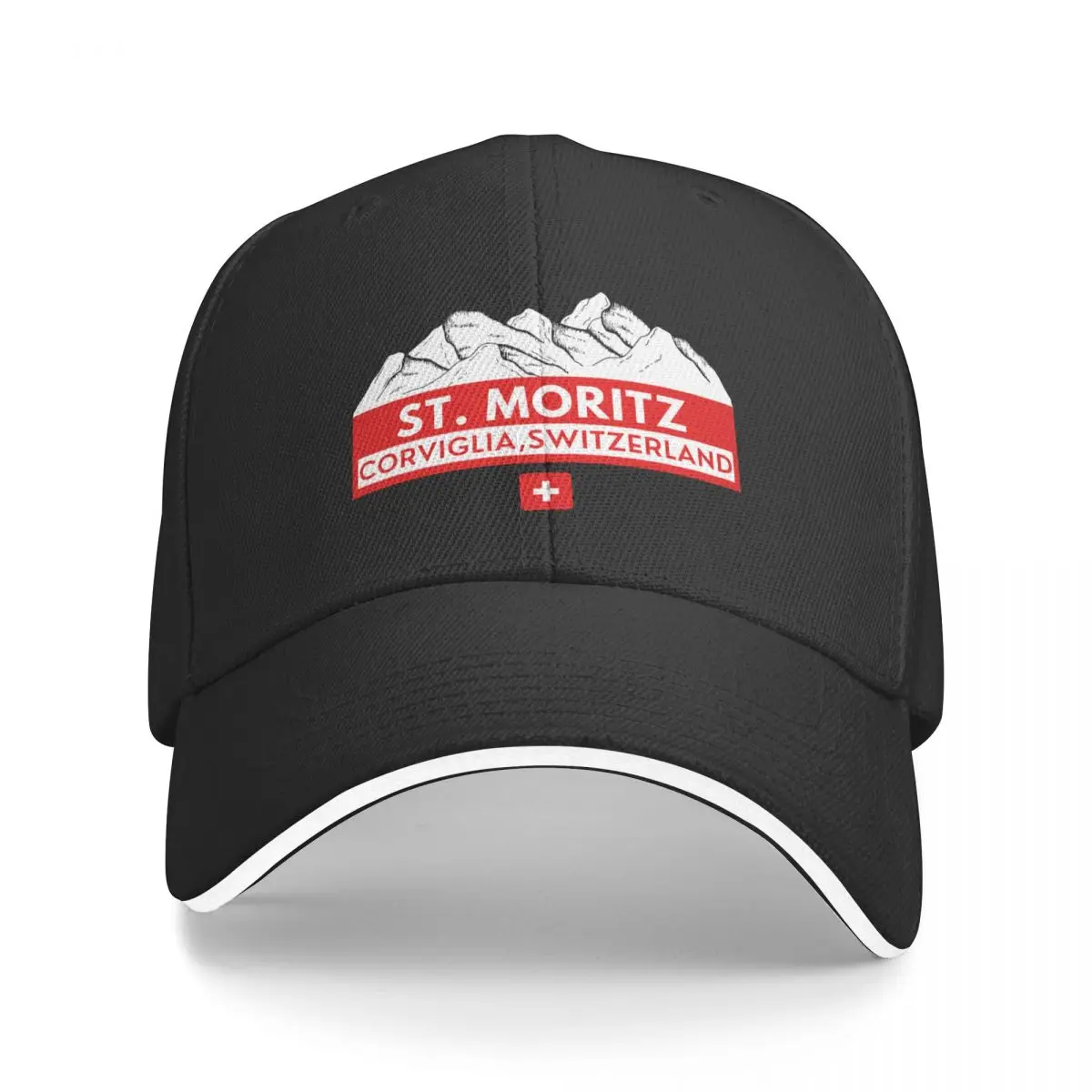 

ST MORITZ CORVIGLIA SWITZERLAND SKI SNOWBOARD Baseball Cap Hip Hop Icon Caps For Men Women's