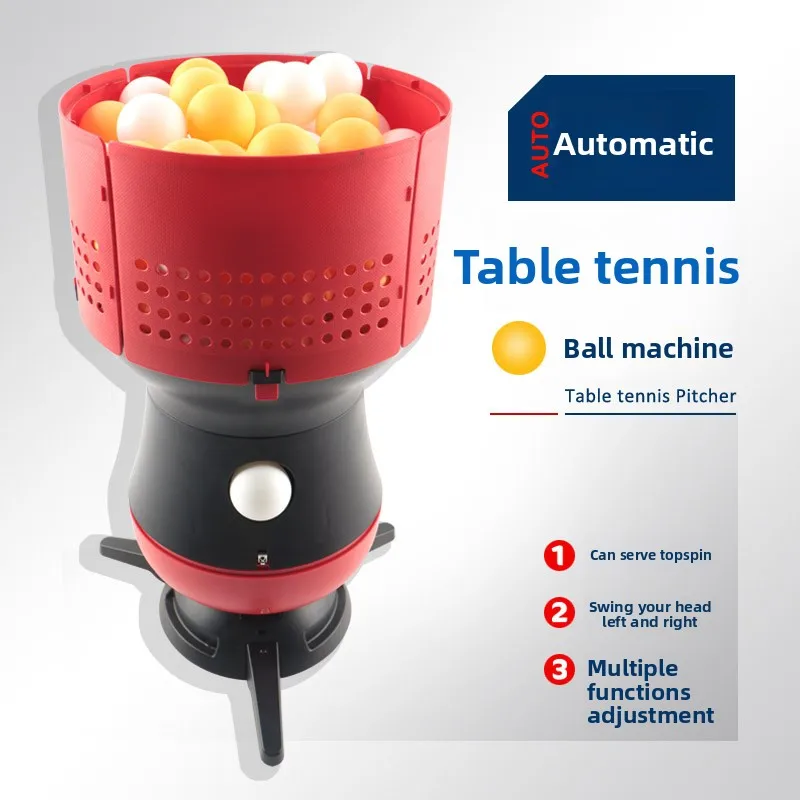 Portable Automatic Table Tennis Ball Launcher Electric Ping Pong Training Machine with Remote Control Adjustable Settings