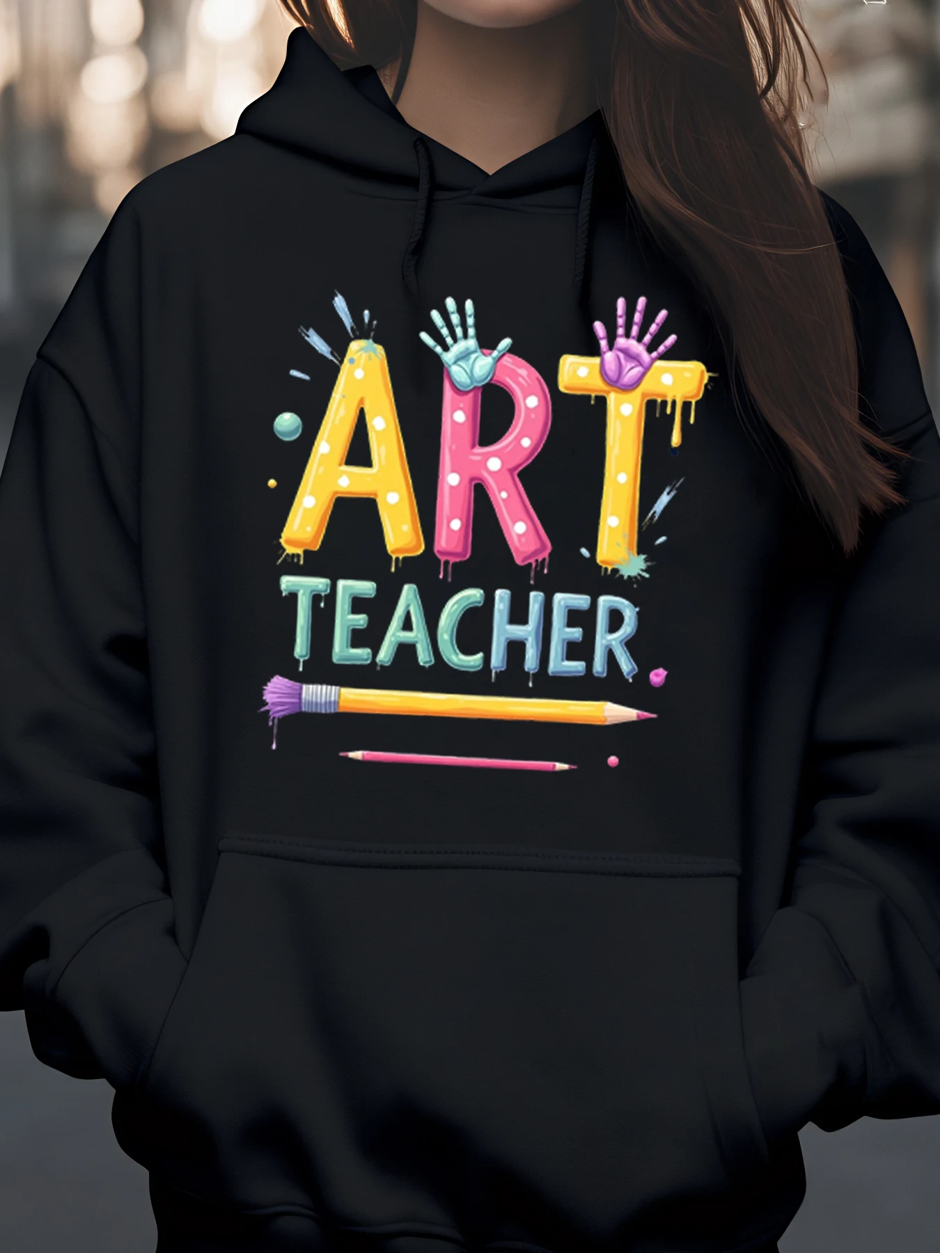 

Толстовка с принтом учителя искусства для креативной классной одежды для женщин и девочек