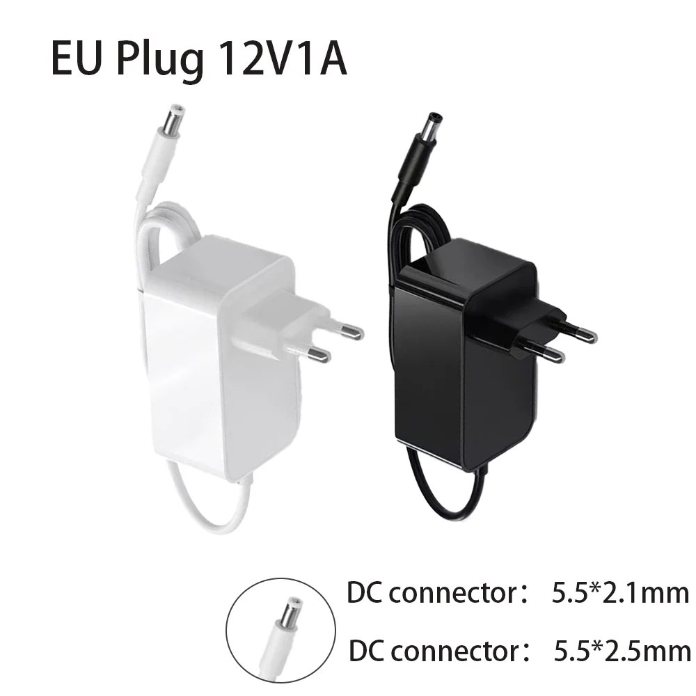 12V 1A Switching Power Supply Adapter, LED Power Transformer, AC 100-240V to DC 12V 1A, for Routers & LED Strip Lights