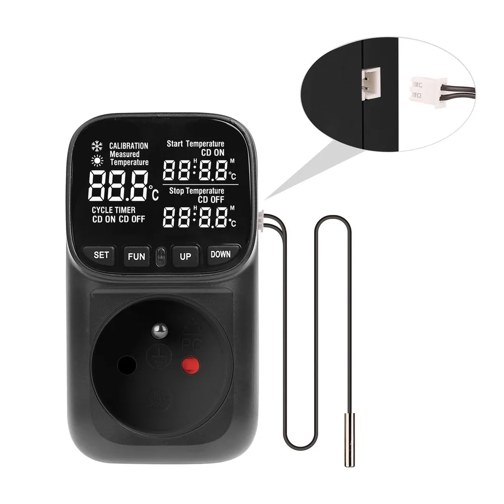 For Aquariums Reptile Thermostat Temp Controller Black Shell Temperature Display Accuracy Features Temperature Control