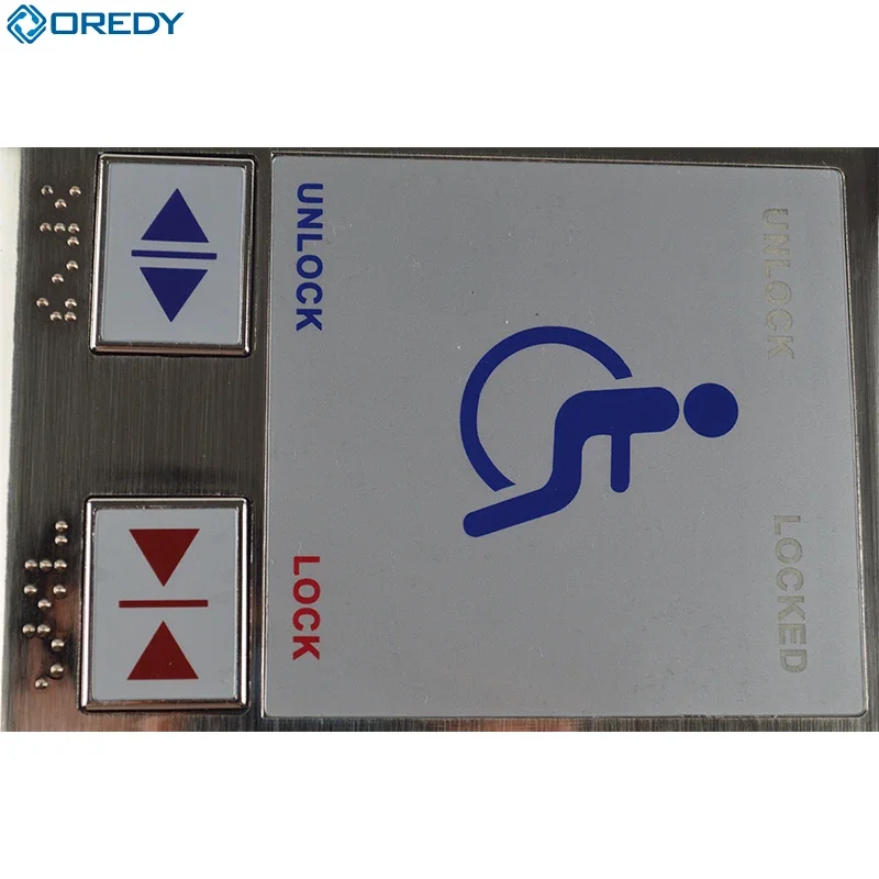 OREDY ระบบควบคุมการเข้าออกประตูอัตโนมัติห้องน้ําทางเข้าและทางออกสวิตช์ปุ่มกดสําหรับคนพิการ