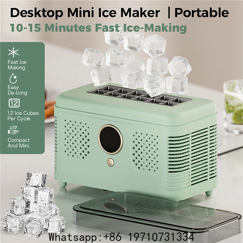 100V-230V Portable 12V Car Cube Ice Machine Mini  Maker Automatic Ice Making Box for Home Dormitory Office Camping