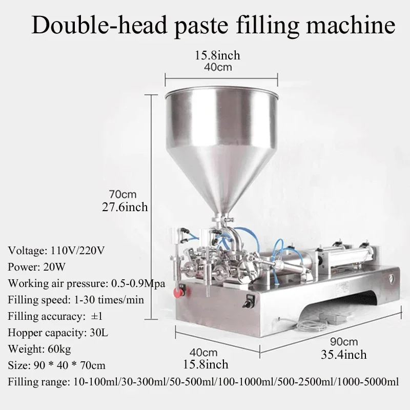 PBOBP Semi Automatic Paste Food Filling Machine Honey Single Head Piston Pneumatic Liquid Filler Nozzle 8mm 4mm Business Machine