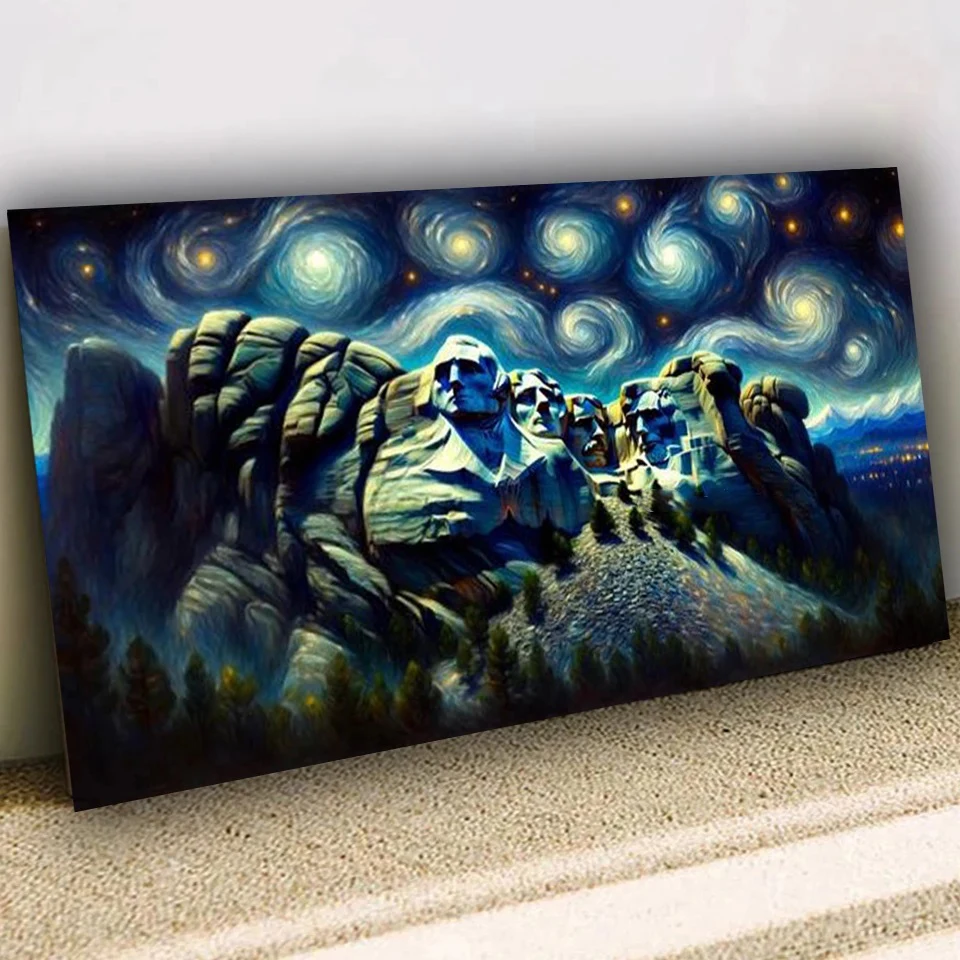 History of Mount Rushmore is A massive Sculpture Carved 5D Diy Diamond Painting New 2024 Diamond Mosaic Jewelry Landscape