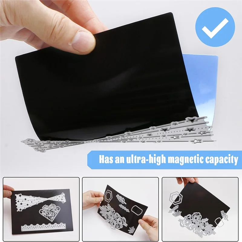 SR-Thickened 8 Pak Pita Kertas Magnetik Terkunci dan Stiker Label untuk Stempel Penyimpanan Mati Pembuatan Kartu Penyimpanan Pemotongan Mati