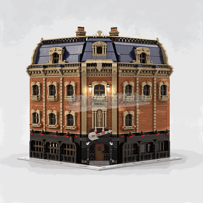 13340PCS Grand European Corner Tavern Building Blocks Modular Architecture Model DIY Assembly Creative Display Collection Gift