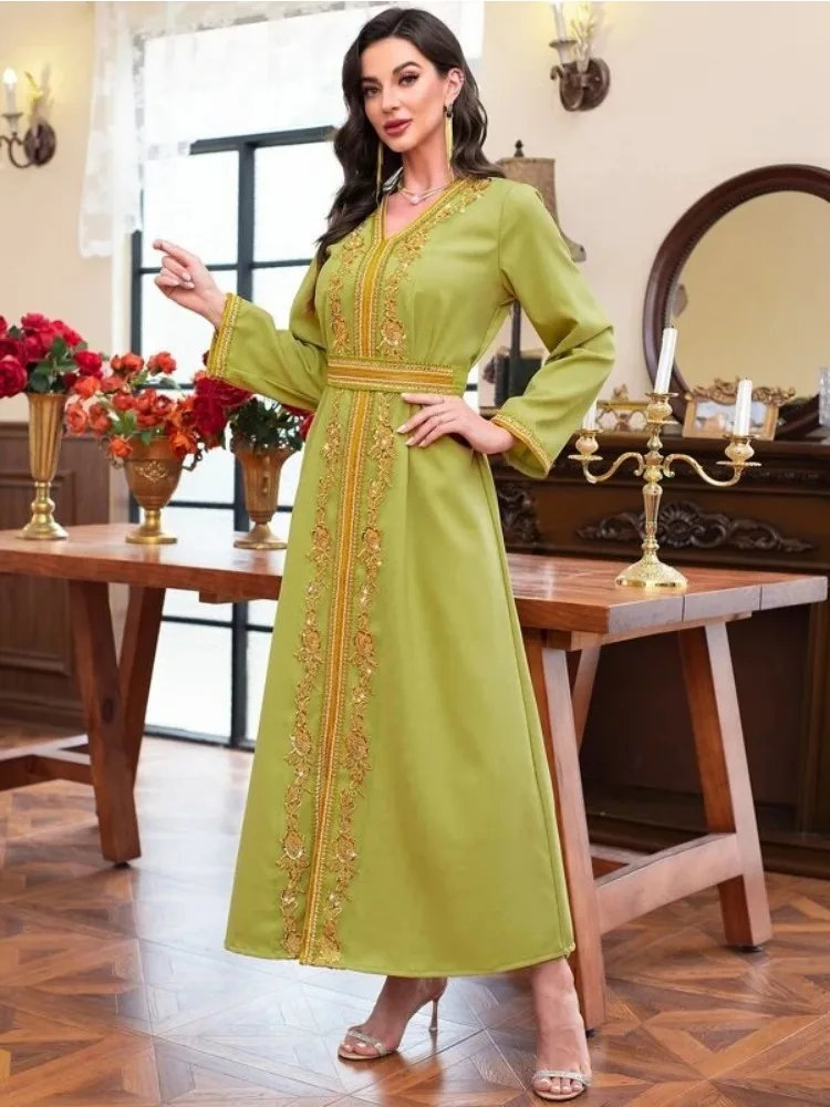 Eid Party Abaya Dress for Women Arab Muslim Morocco Caftan Robe Abayas Diamond Long Dresses Robe Woman Elbise Ramadan Vestidos