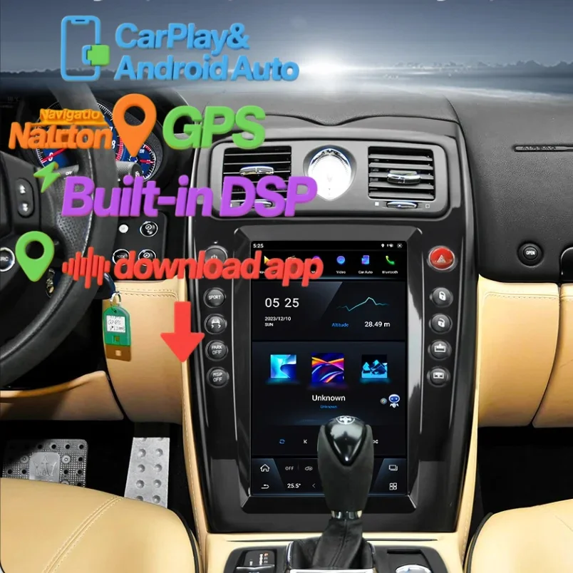 

GPS/мультимедийный плеер Android 11 для Maserati Quattroporte 2004-2005 2006 2007 2008 2009 2010 2011-2012, головное устройство с радиоприемником Carplay