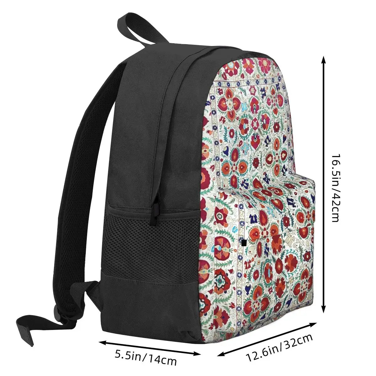 Antique Uzbek Suzani Embroidery Print Backpack Student BookBag Kids School Bag Computer Shoulder Bags for Men Women