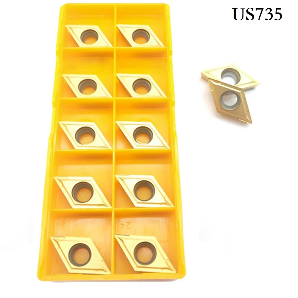 10pcs DCMT11T308-MP CNC Lathe Insert Cutting Tool Carbide Turning Blade VP15TF/US735/UE6020 High Precision Milling Metal Turning