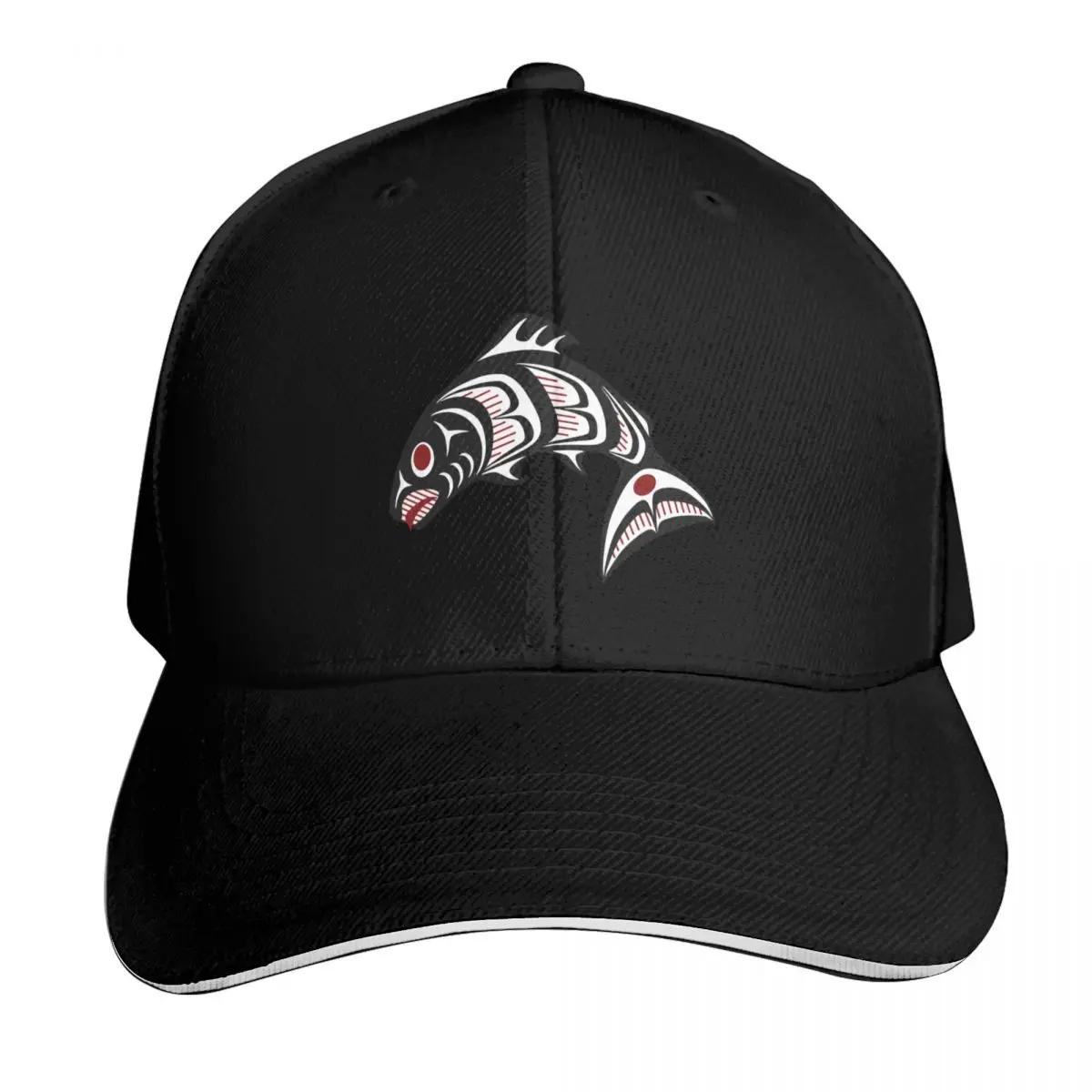 Northwest Pacific coast Haida art Salmon Baseball Cap Outdoor Golf Running Hiking Summer Beach Travel Streetwear Hip Hop Trendy