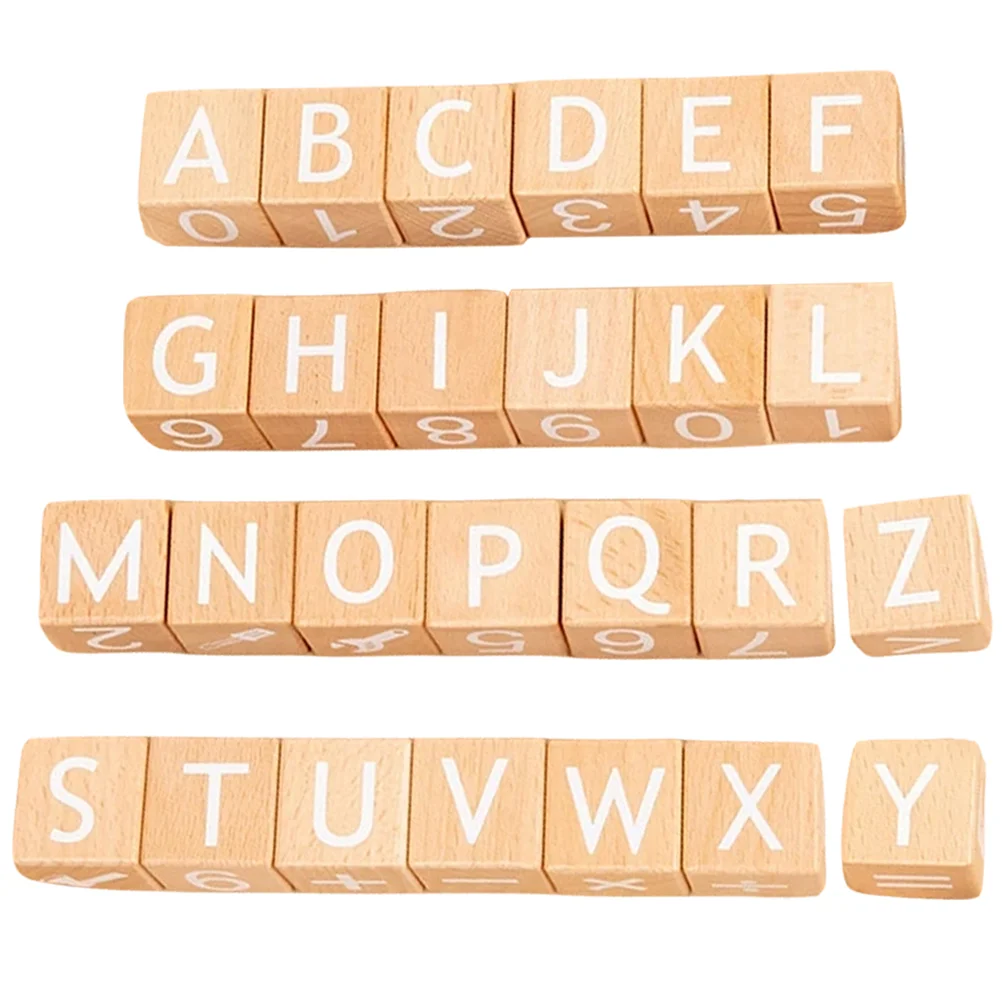 26Pcs School Learning Toys Colorful Numbers Letters Blocks Children Toy for Kids wooden learning block