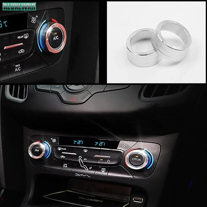 Car Air Conditioning Knob Decorative Cover for Ford Focus ST Wagon Sedan hatchback RS 2015 2016 2017 Auto Accessories