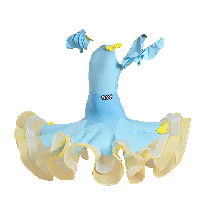 تنورة الرقص القياسية الوطنية للابنة، بدلة ضوابط فستان ممارسة المنافسة الاحترافية للفالس للأطفال