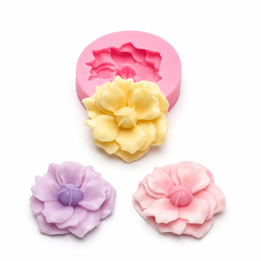 Flower Mold Scented Candle Mould  Soap   Resin Silicone Form Home Decoration Clay Craft Wax-Making Moulds