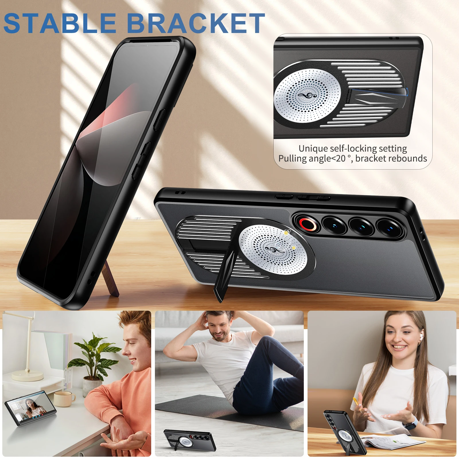 Matte heat dissipation bracket back case For Meizu 21 Pro Support wireless charging Fall prevention Phone Case For Meizu 20 Pro